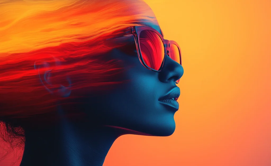 femme-lunette-orange-effet-degrade