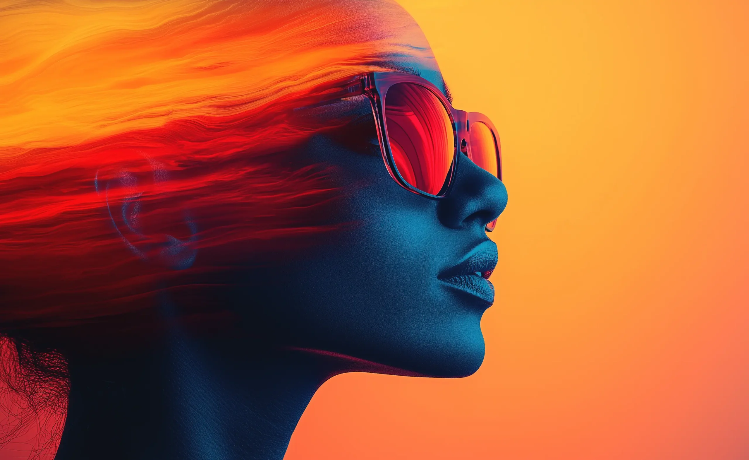 femme-lunette-orange-effet-degrade